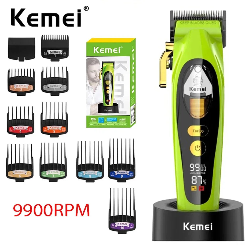 Kemei 2035 Hair Clipper Barber Professional Cordless Trimmer Magnetic