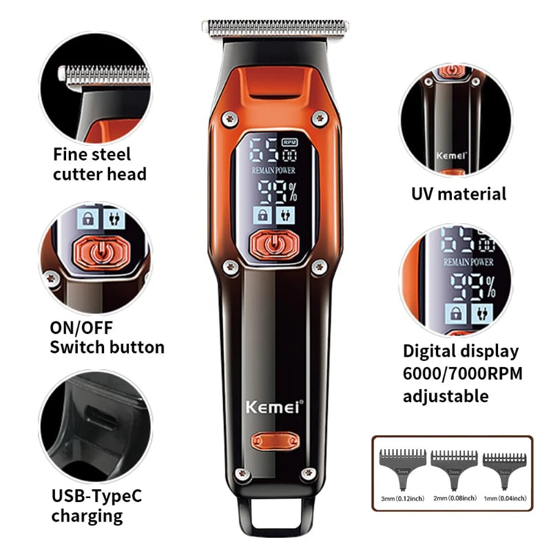 Kemei Hair Trimmer Professional Barber Trimmer Electric
