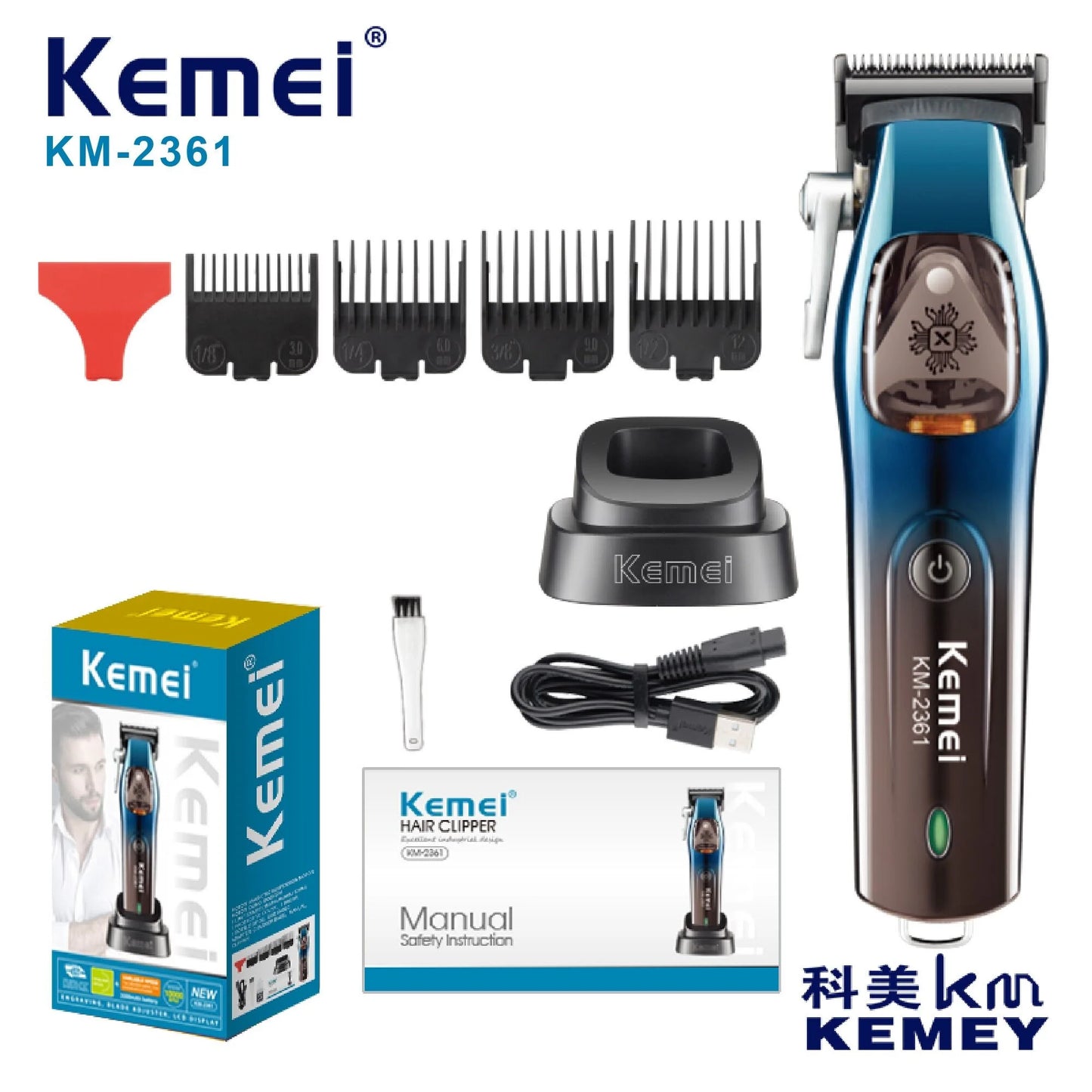 KEMEI km-2361 DLC 10000rpm Rechargeable Hair Clipper